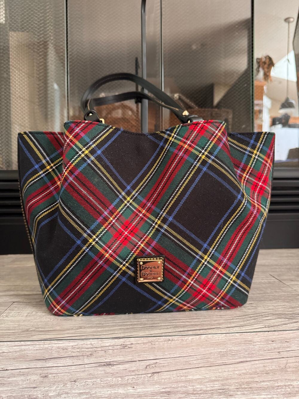 Three pc set Dooney & Bourke Barlow with wallet and coin purse tartan plaid - Picture 2 of 16